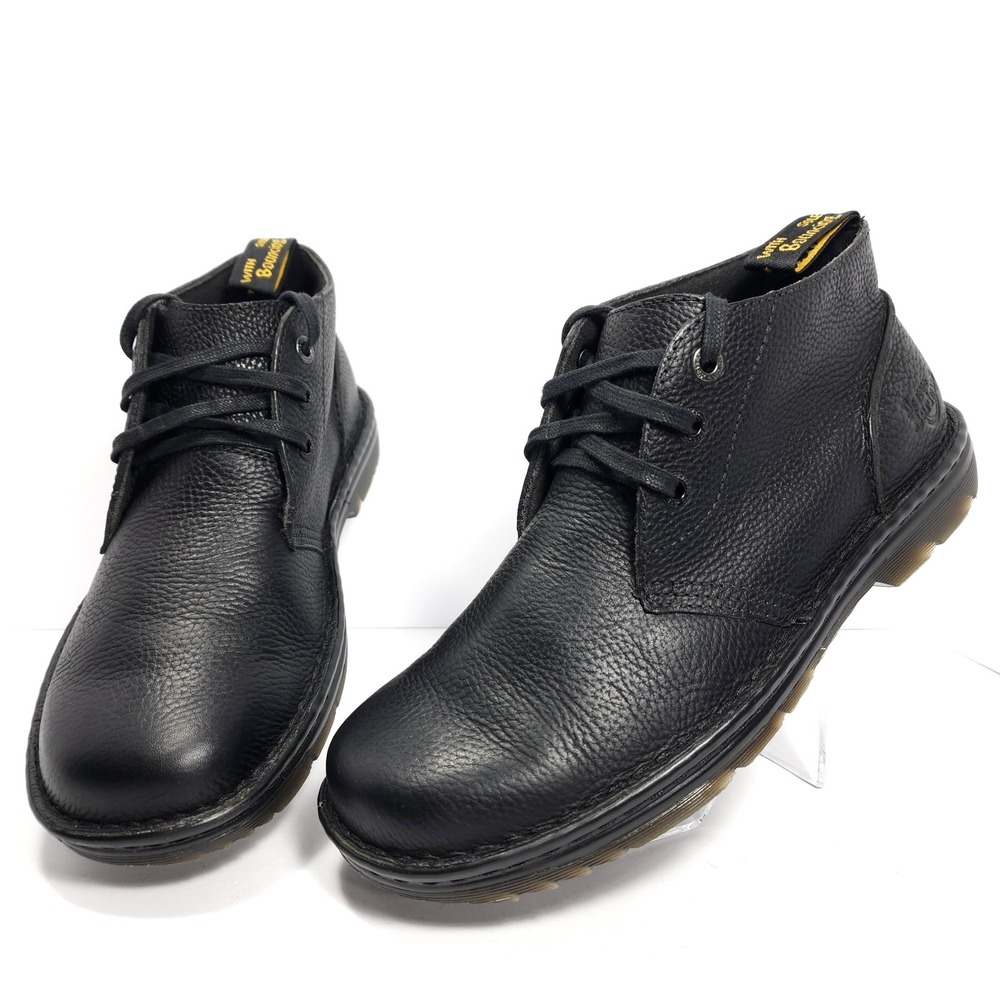 Dr Martens Sussex Bear Track Black Pebbled Slip Resistant Chukka Boots Men's 11